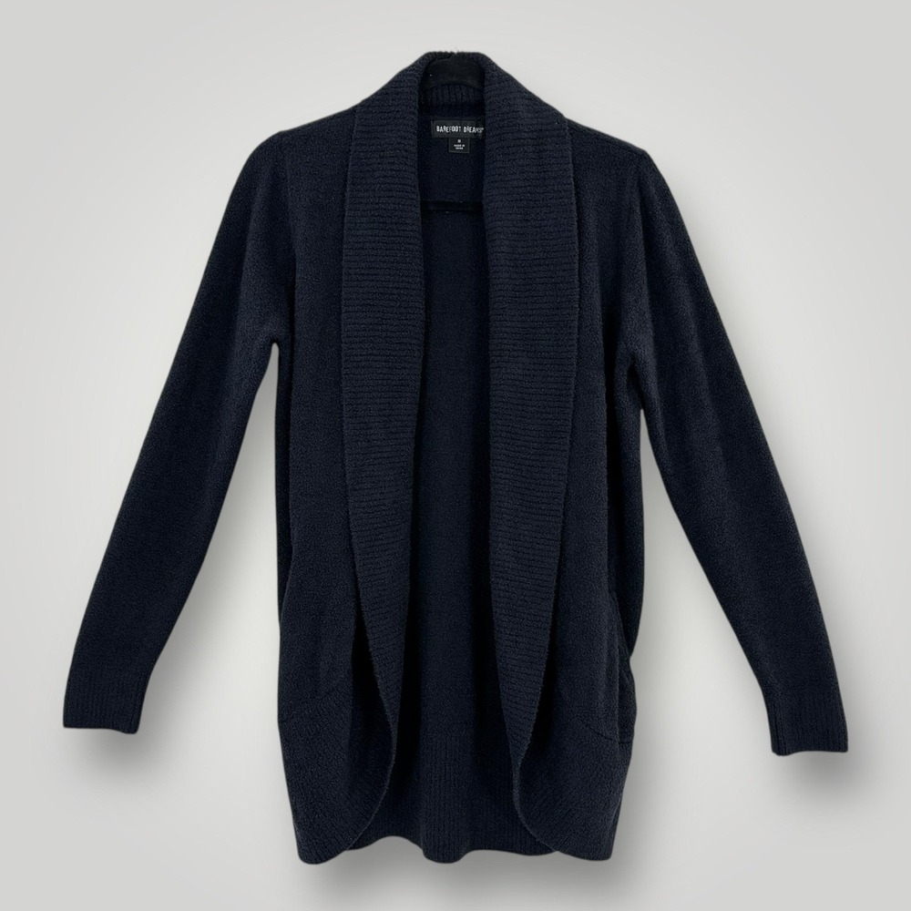 Barefoot Dreams Cozy Chic Cardigan Womens M Black Bamboo Chic Lite Style‎ 452